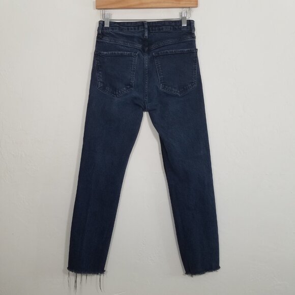 Zara Jeans Raw Hem Blue Size 4 - Picture 5 of 6
